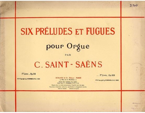 4932 | Six Preludes et Fugues pour Orgue - 2e Livre, Op. 109