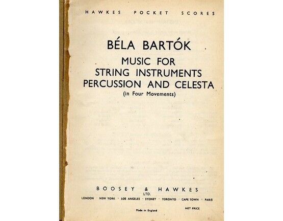 4977 | Music for String Instruments, Percussion and Celesta in Four Movements - Miniature Orchestra Score