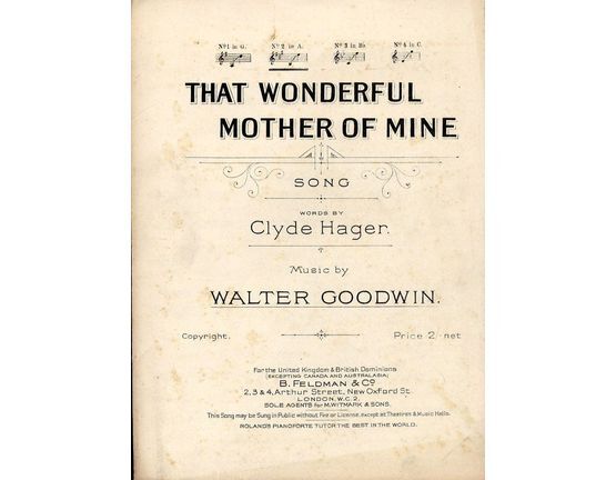 5047 | That Wonderful Mother of Mine - Song in the key of A major