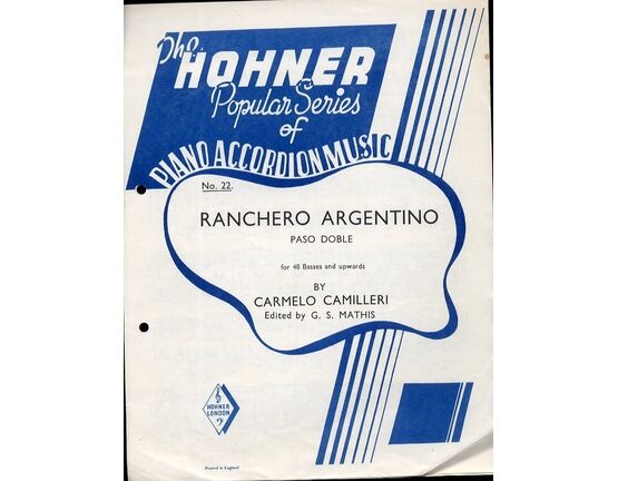 5049 | Ranchero Argentino - Paso Doble for 48 Basses and upwards - No. 22 of The Hohner popular series of piano accordion music