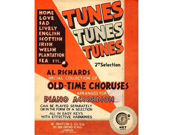 5086 | Tunes Tunes Tunes - Special Collection of Old-Time Choruses - Arranged for Piano Accordion