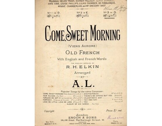 5181 | Come Sweet Morning (Viens Aurore) -  Old French song