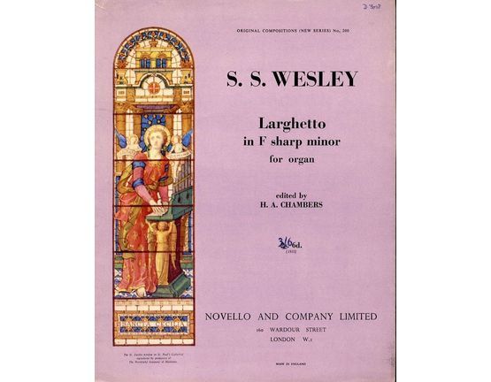5243 | Larghetto in F sharp minor, for organ - Original compositions (New Series) No. 200