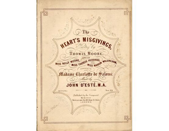 5243 | The Hearts Misgivings - As sung by Miss Nelly Moore, Miss Therese Huddard and Miss Marion Walsingham