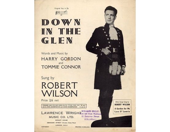 5262 | Down In the Glen - Song in the key of E flat major - Robert Wilson