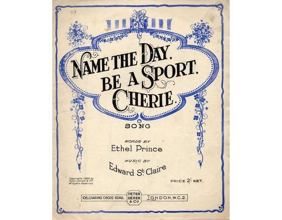5267 | Name the Day, Be a Sport Cherie - Song - For Piano and Voice
