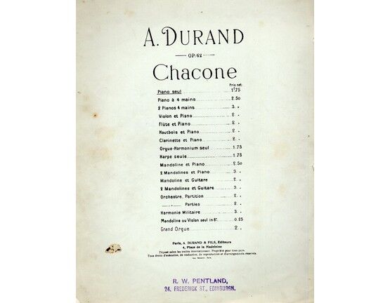 5272 | Chacone - Op. 62 - for piano solo