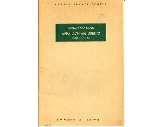 5329 | Copland - Appalachian Spring (Ballet for Martha) - Hawkes Pocket Orchestral Score