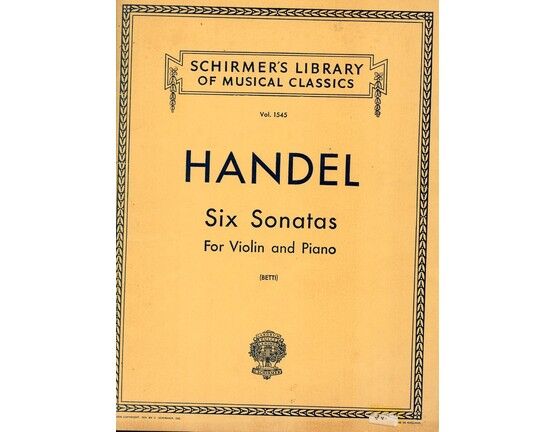 5349 | Six Sonatas for violin and piano without seperate violin part