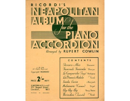 5409 | Ricordis Neapolitan Album for the piano accordion