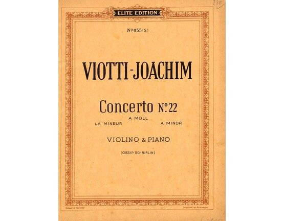 5426 | Concerto No. 22 - A Moll - For violin and piano with seperate violin part