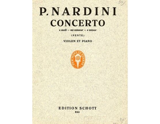 5435 | Concerto in e moll - For violin and piano with seperate violin part