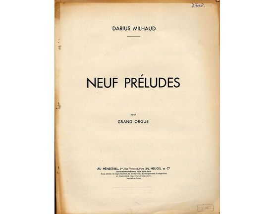 5446 | Neuf Preludes - Pour Grand Orgue