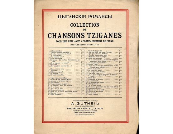 5460 | Litosc Miej! (Cyganski Romans) - No. 9 from Chansons Tziganes (Paroles Russes-Francaises) - Pour Une Voix avec accompagnement de Piano