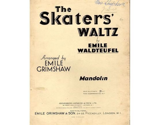 5497 | The Skaters' Waltz - For Mandolin Solo