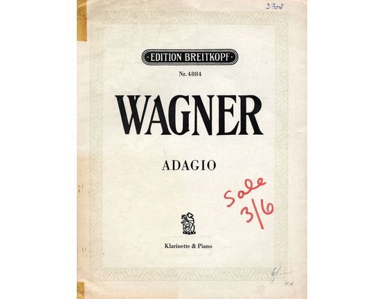 5599 | Adagio fur Klarinette mit Streichquintett - Klarinette and Piano - Klarinette in B - Edition Breitkopf No. 4884