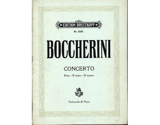 5599 | Boccerini - Concerto in B flat major - Violoncello and Piano - Edition Breitkopf No. 3596
