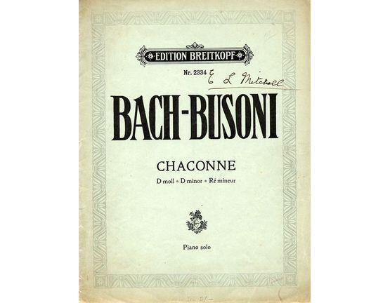 5599 | Chaconne in D minor - Piano solo - Edition Breitkopf Nr. 2334