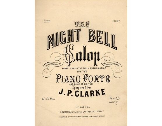 5663 | The Night Bell Galop, known also as the Early Morning Galop, No. 1 solo in F. As performed by all the military bands