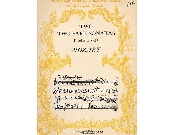 575 | Two Part Sonatas (1768) - Piano Solo - (K.46d-e) - Autograph Series of Unknown Classics - Curwen Edition 5118