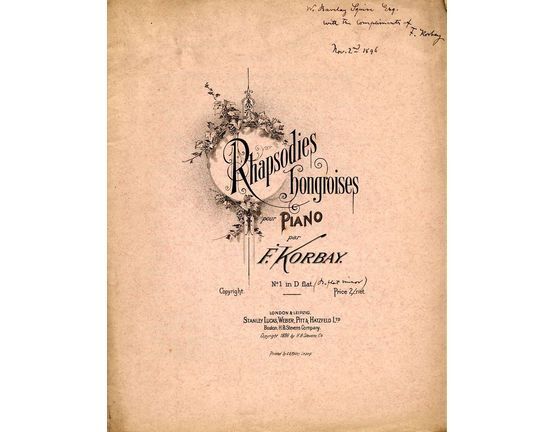 5759 | Rhapsodie Hongroises - Pour Piano - No. 1 in D flat minor