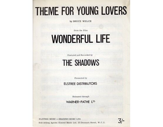 5829 | Theme for Young Lovers from the film "Wonderful Life" as performed by The Shadows, with guitar acc.