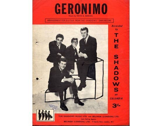 5847 | Geronimo - Recorded by The Shadows on Columbia - Arrangement for Guitar from The Shadows own record