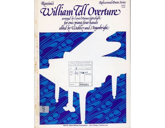 5966 | Rossini's William Tell Overture  - Rediscovered Duet Series -  For one piano, four hands