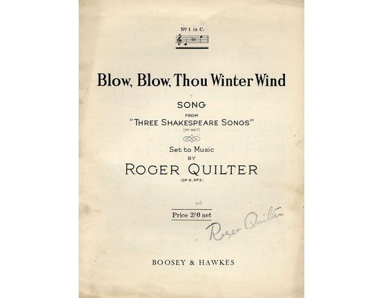 6105 | Blow Blow Thou Winter Wind - Song from "Three Shakespeare Songs" Op. 6, No. 3 - Key of C major