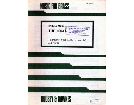 6105 | Music For Brass - The Joker - Trombone Solo (treble or bass clef) and Piano