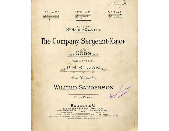 6105 | The Company Sergeant Major - Song in the Key of C major for medium voice
