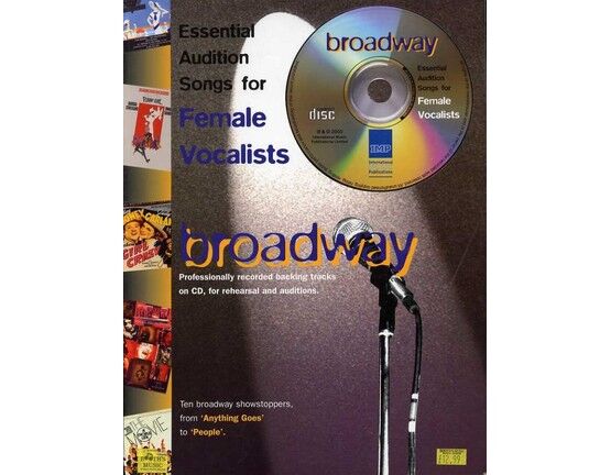 6129 | Broadway Essential Audition Songs for Female Vocalists Album - Piano - Voice with Lyrics and Guitar Chord Boxes