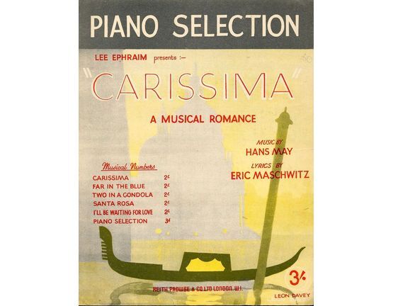 6154 | Piano Selection From Carissima -  A Musical Romance