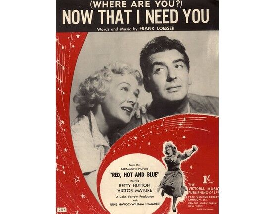 6188 | Where Are You Now That I Need You - as performed by Betty Hutton and Victor Mature