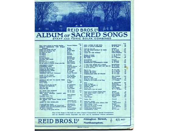 6234 | Reid Bros Ltd Album of Sacred Songs - Staff and Tonic Solfa Combined - 144 Pages