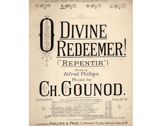 6255 | O Divine Redeemer! (Repentir) - Song In the key of A major
