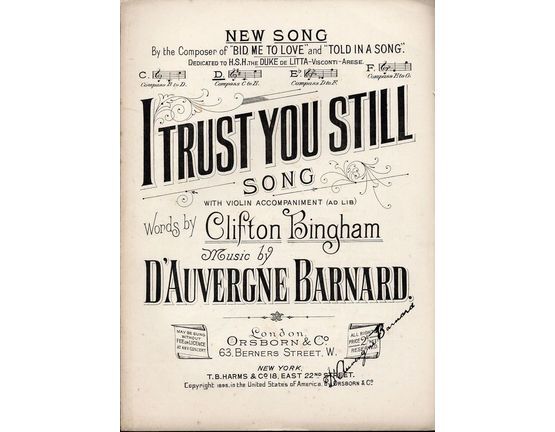 6267 | I Trust You Still  -  Song With Violin Accompaniment - In the key of D major