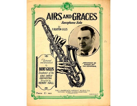6543 | Airs and Graces - Saxophone Solo - As featured by Bert Gillis Saxophonist of the BBC Dance Orchestra