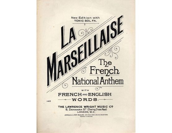 6543 | La Marseillaise - The French National Anthem - With French and English words - Key of G