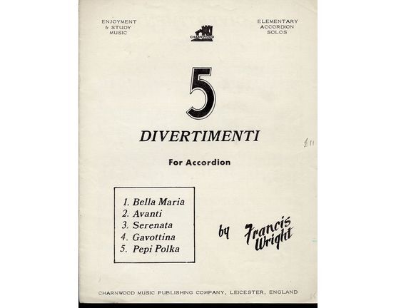 6620 | 5 Divertimenti for Accordion - Elementary Accordion Solos - Enjoyment and Study Music