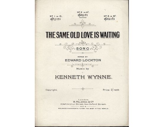 6621 | The Same Old Love Is Waiting - Song - In the key of A flat major for low voice