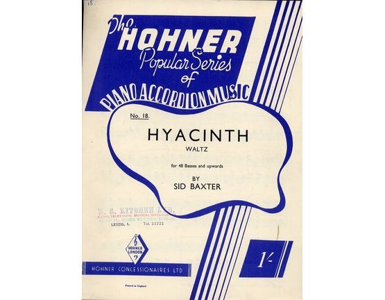 6626 | Hyacinth for 48 basses and upwards - No. 21 - The Hohner Popular series of piano accordion music
