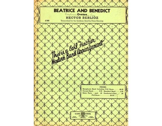 6812 | Berlioz - Beatrice and Benedict - Overture - Carl Fischer Modern Band Arrangement