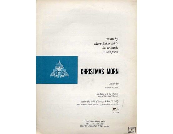 6812 | Christmas Morn (Blest Christmas Morn) - Poem Set to Music for Low Voice
