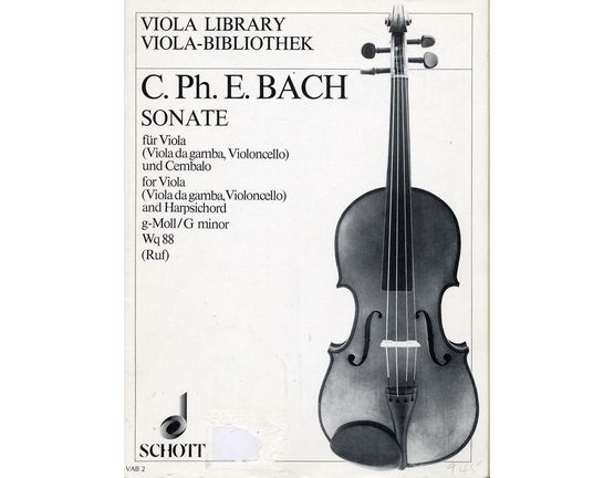 6847 | C. Ph. E. Bach - Sonate for Viola and Cello in G Minor - Viola Library Wq88