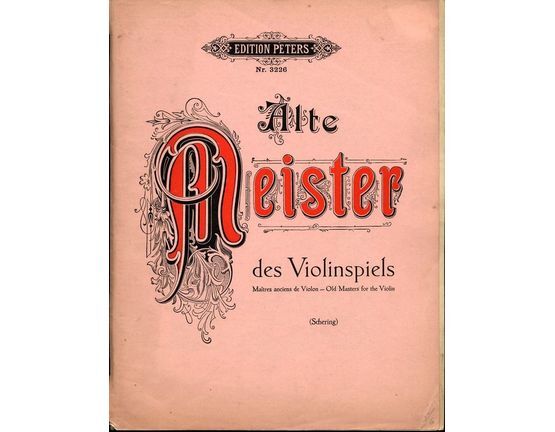 6868 | Alte Meister des Violinspiels - Old Masters for the Violin - Edition Peters No. 3226 - For Violin and Piano