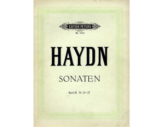 6868 | Haydn - Sonaten - Band III - No. 21-27 - Edition Peters No. 713