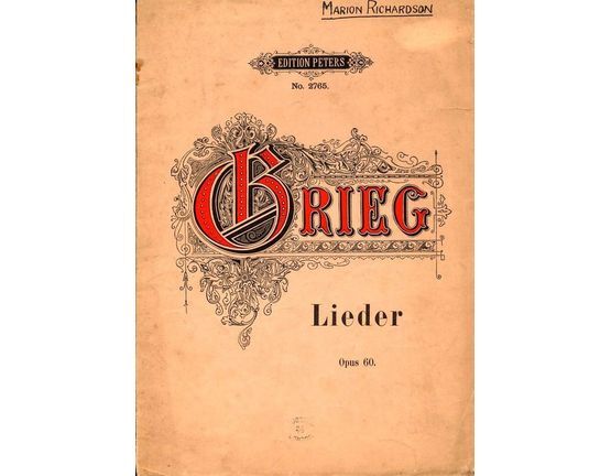 6868 | Lieder - Op. 60 - Edition Peters No. 2765