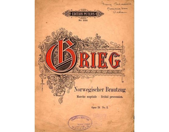 6868 | Norwegian Bridal Procession march (Norwegischer Brautzug) - Op. 19 - No. 2 - Edition Peters No. 2153