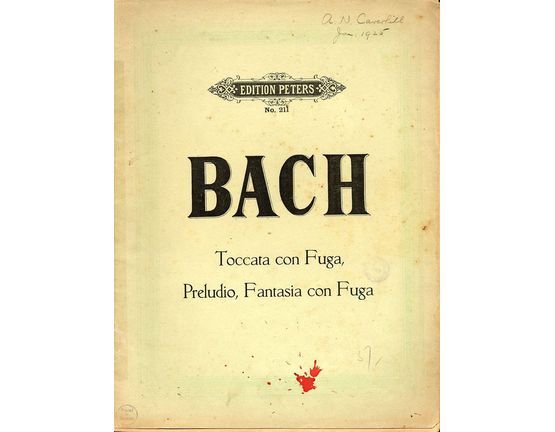6868 | Toccata con Fuga, Preludio, Fantasia con Fuga - Edition Peters No. 211